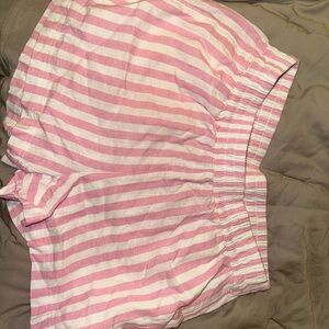 Old Navy Pink and White Striped Women Shorts